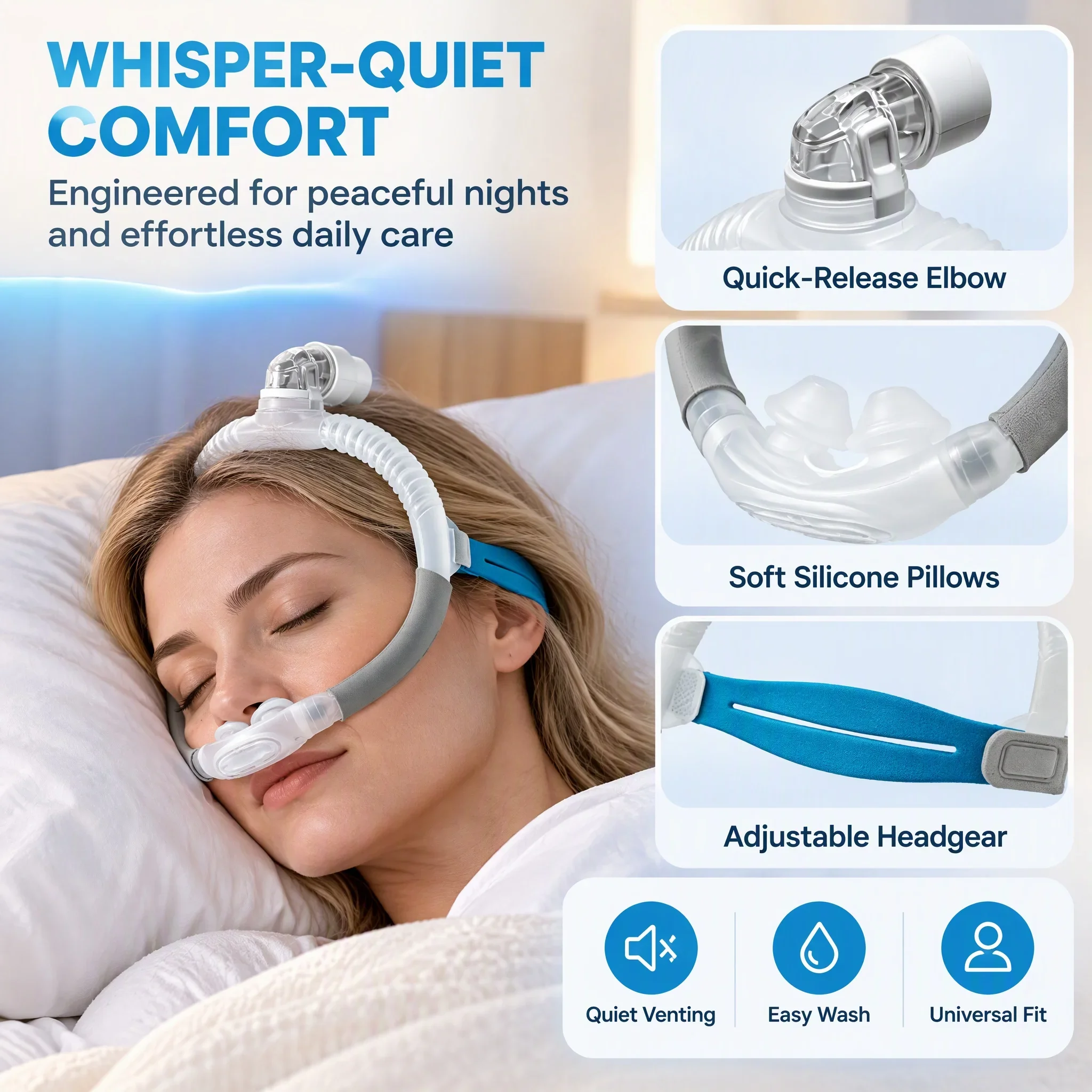 Maschera CPAP con cuscinetti n - Cpap Nasal Pillow Mask Headgear recensione e prezzo