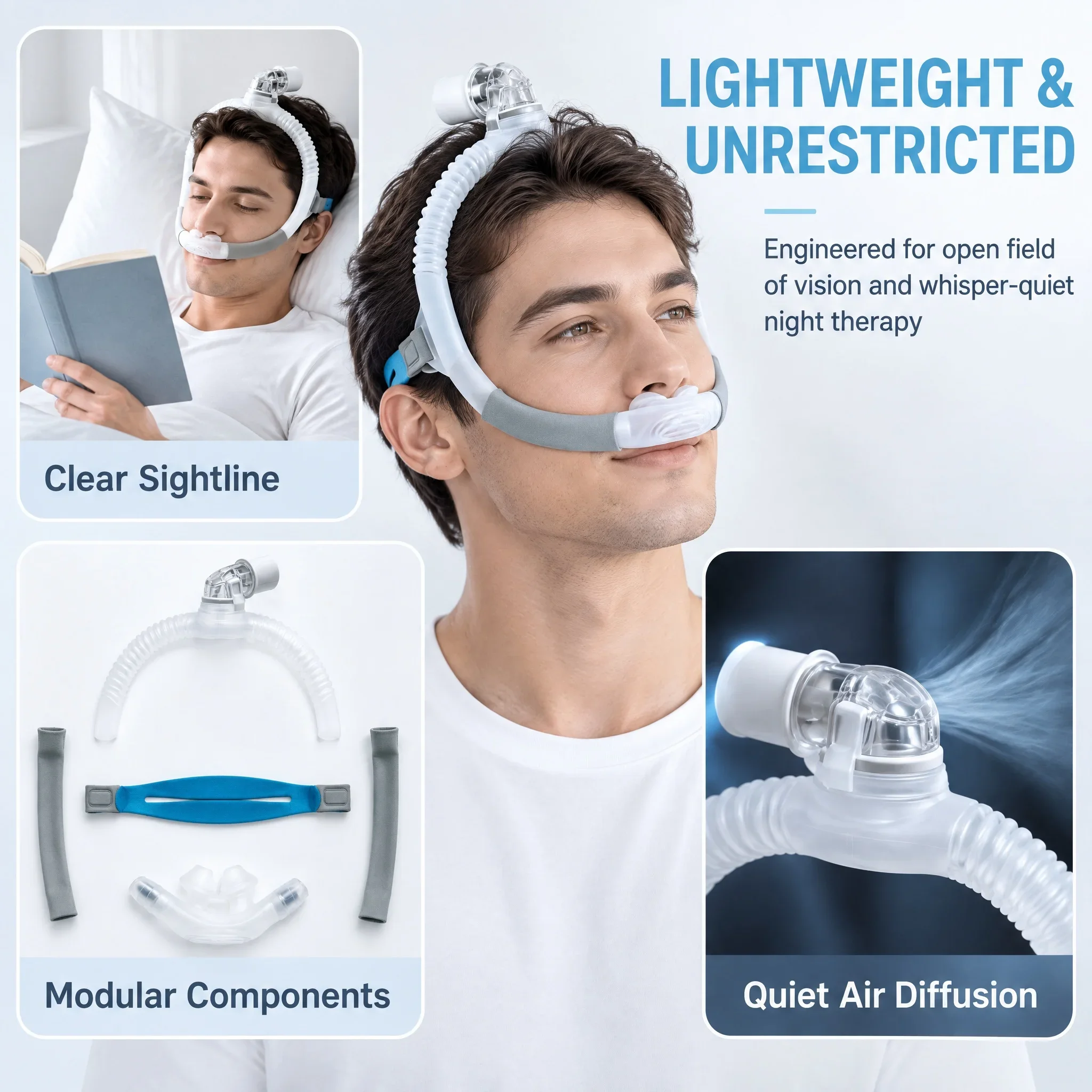 Maschera CPAP con cuscinetti n - Cpap Nasal Pillow Mask Headgear recensione e prezzo